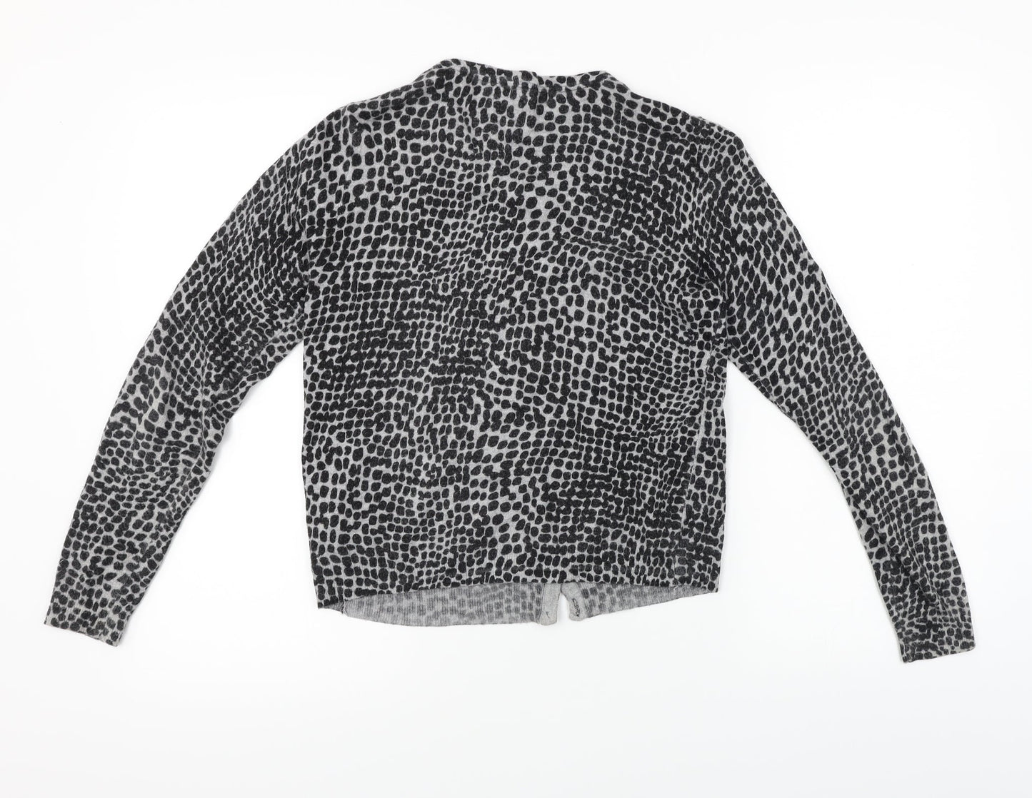 Marks and Spencer  Womens Grey Animal Print  Cardigan Jumper Size 8