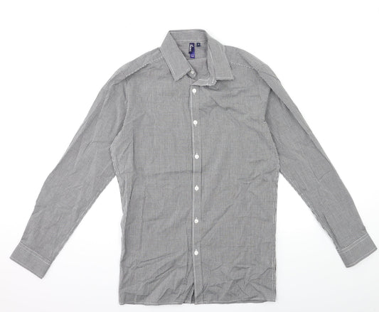 Premier Mens Black Check   Button-Up Size S