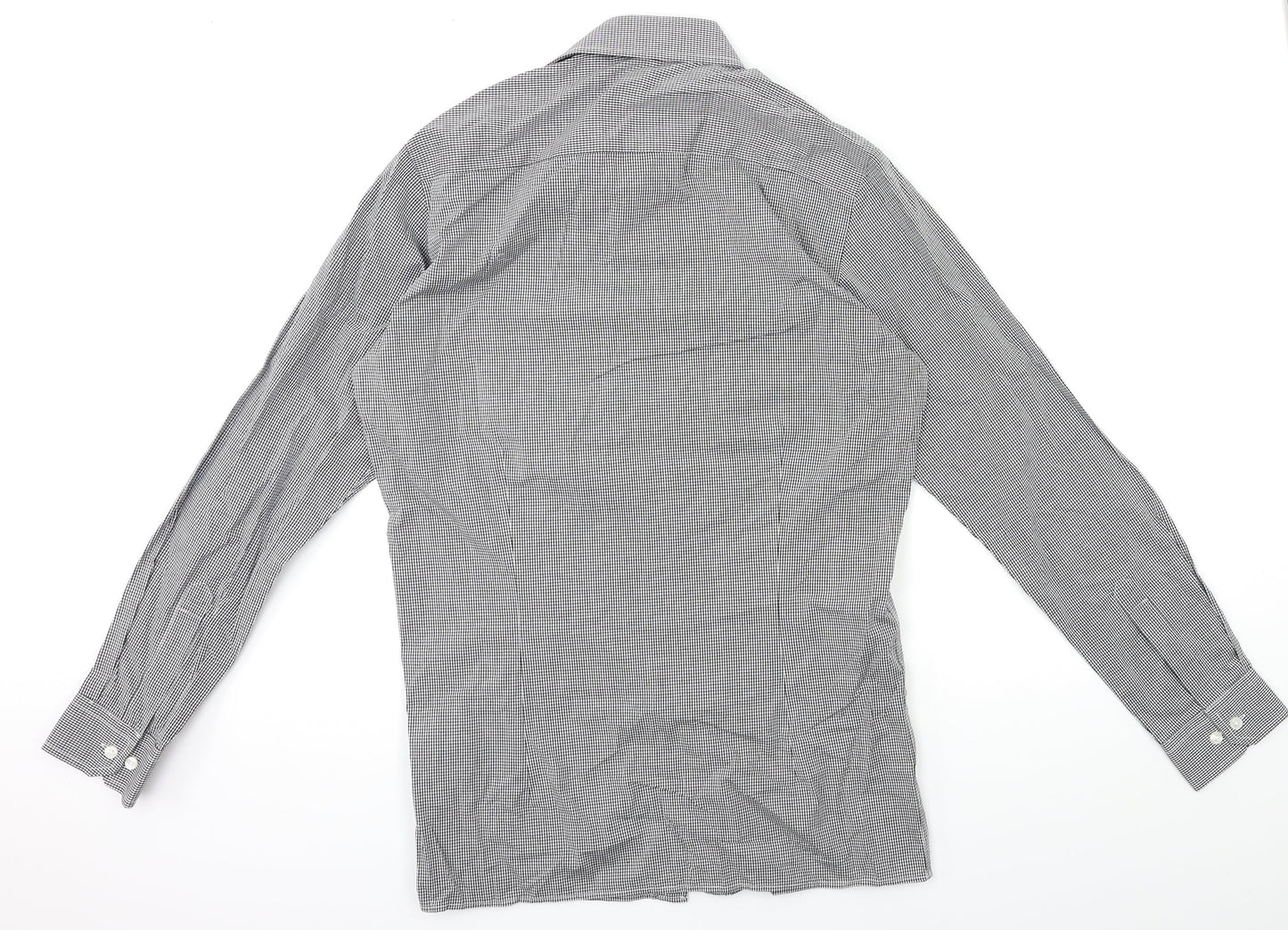 Premier Mens Black Check   Button-Up Size S