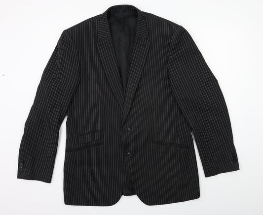 NEXT Mens Black Striped  Jacket Suit Jacket Size 42