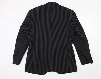 Next Mens Black Striped  Jacket Suit Jacket Size 42