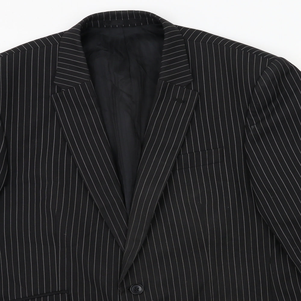 NEXT Mens Black Striped  Jacket Suit Jacket Size 42