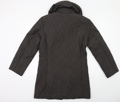 Preworn Womens Grey   Overcoat Coat Size 10