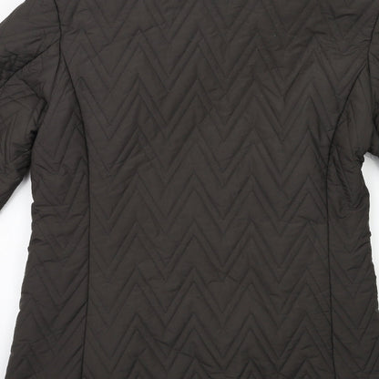 Preworn Womens Grey   Overcoat Coat Size 10