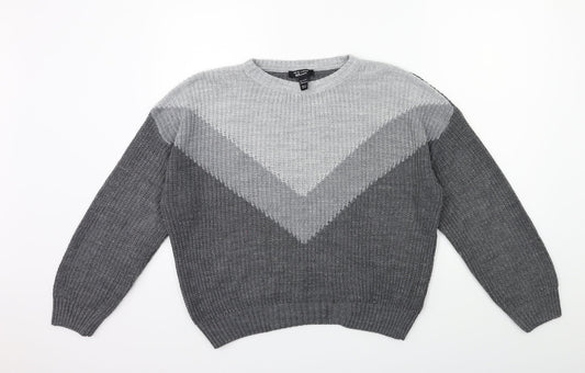 New Look Girls Grey  Knit Pullover Jumper Size 14 Years
