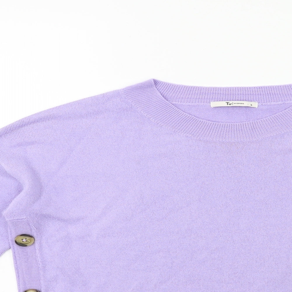 TU Womens Purple  Knit Pullover Jumper Size 8