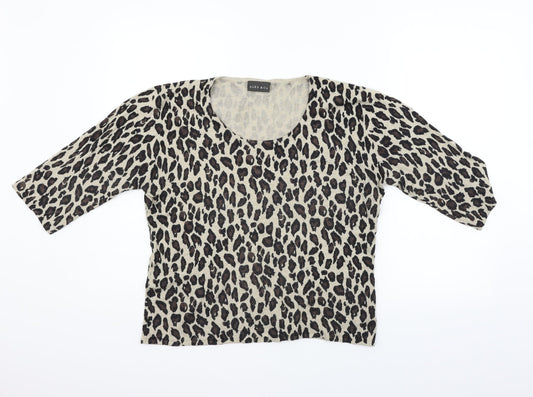 Alex & co Womens Beige Animal Print  Pullover Jumper Size 16