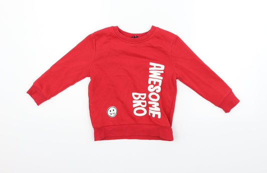George Girls Red   Pullover Jumper Size 2-3 Years