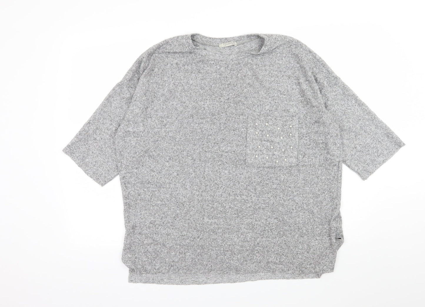 Zara Womens Grey  Knit Pullover Jumper Size M