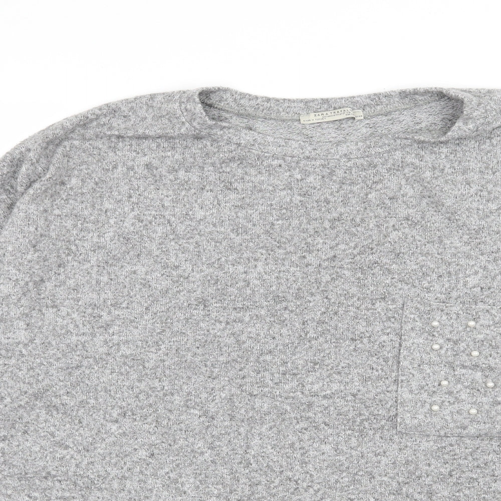 Zara Womens Grey  Knit Pullover Jumper Size M