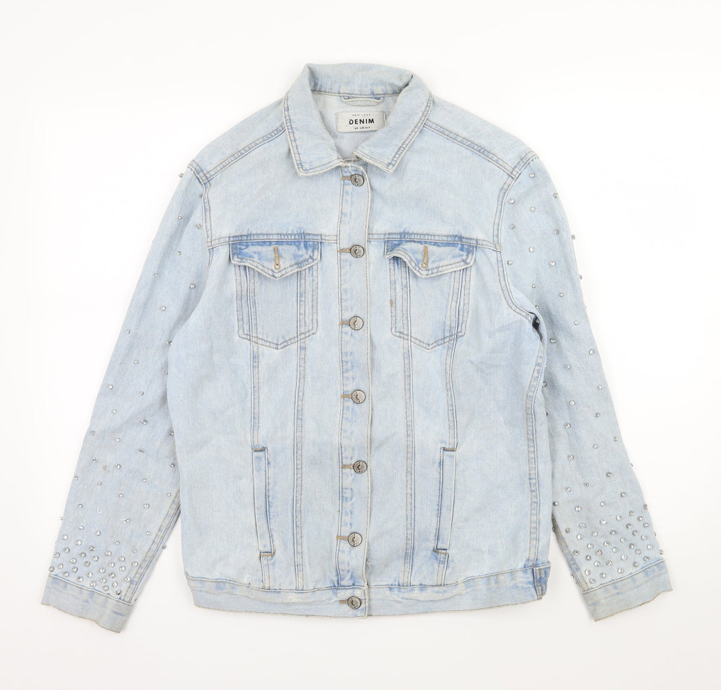New Look Womens Blue  Denim Jacket  Size 8  - Distressed