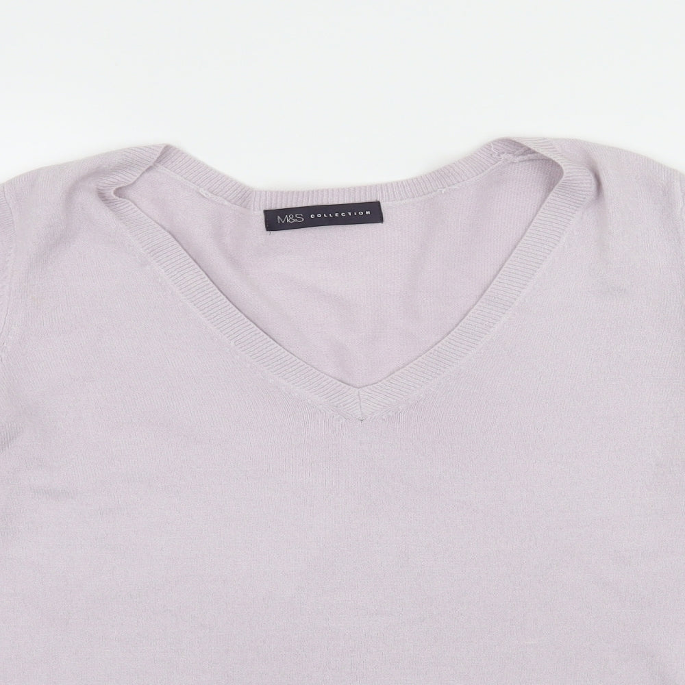 Marks and Spencer Womens Purple  Knit Pullover Jumper Size 8