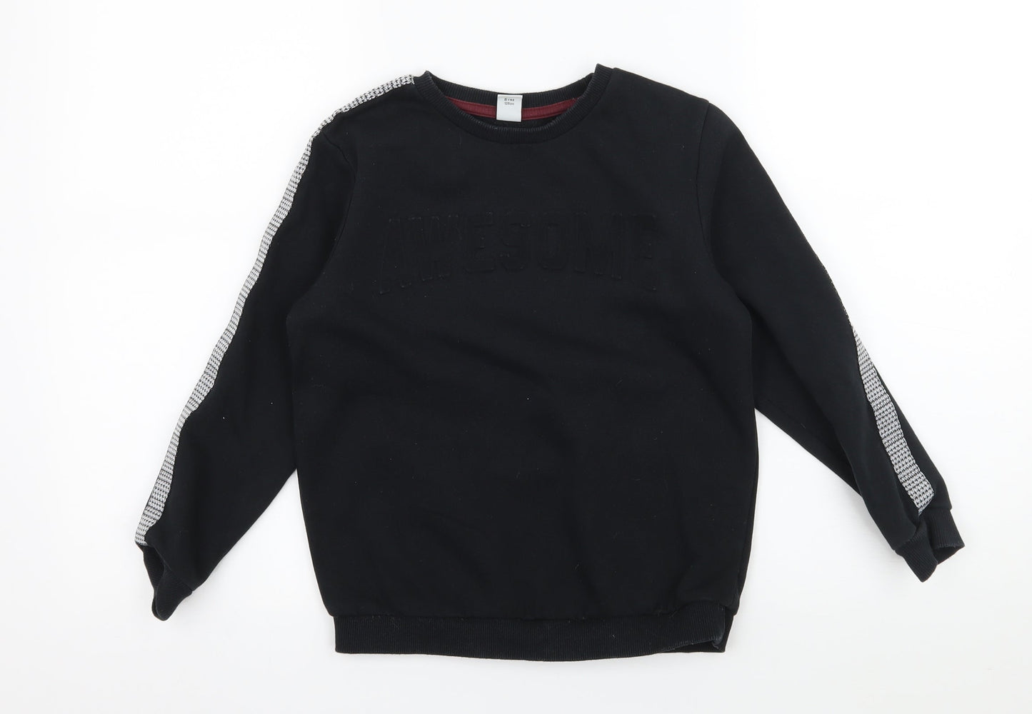 TU Boys Black  Jersey Pullover Sweatshirt Size 8 Years  - Awesome