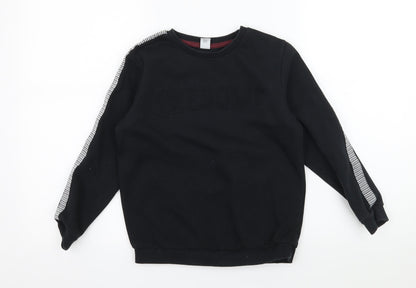 Tu Boys Black  Jersey Pullover Sweatshirt Size 8 Years  - Awesome