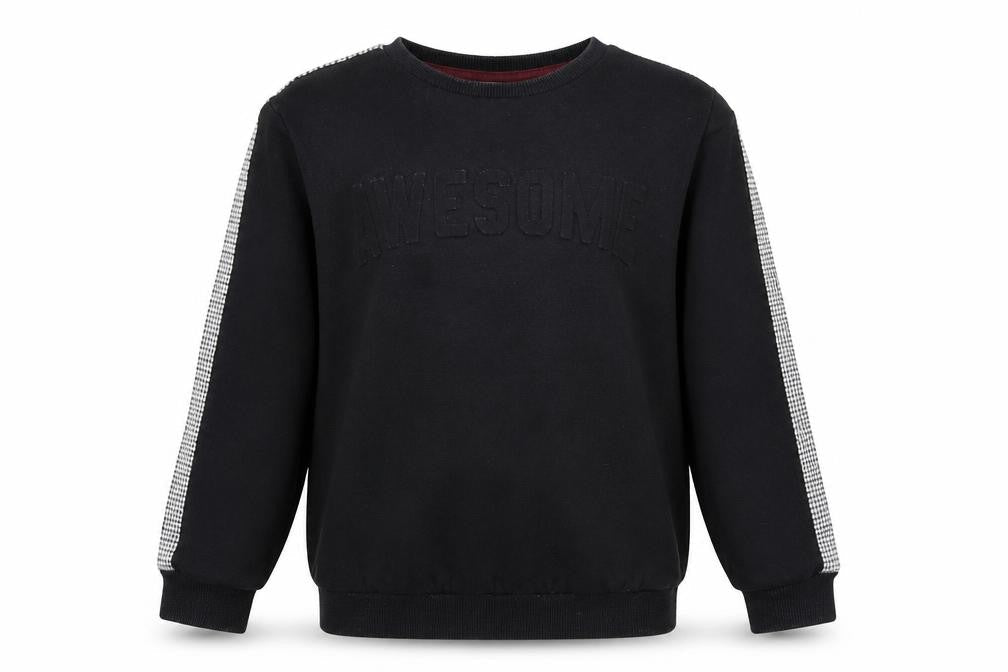 TU Boys Black  Jersey Pullover Sweatshirt Size 8 Years  - Awesome