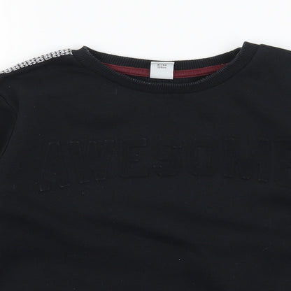 Tu Boys Black  Jersey Pullover Sweatshirt Size 8 Years  - Awesome