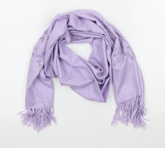 Preworn Womens Purple Floral   Scarf