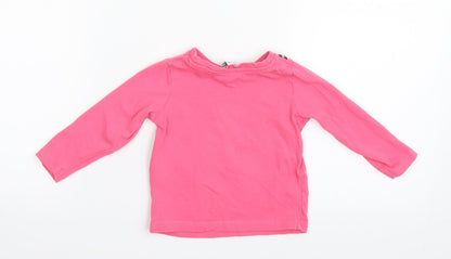 Back view of Pep&Co girls’ pink basic t-shirt, size 9-12, months