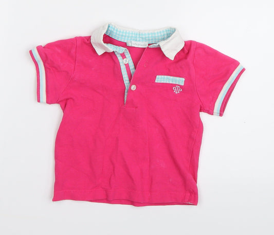 Tutto Piccolo Girls Pink   Basic Polo Size 18-24 Months
