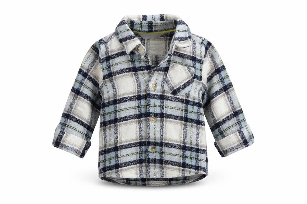 Primark Baby Blue Check  Basic Button-Up Size 6-9 Months