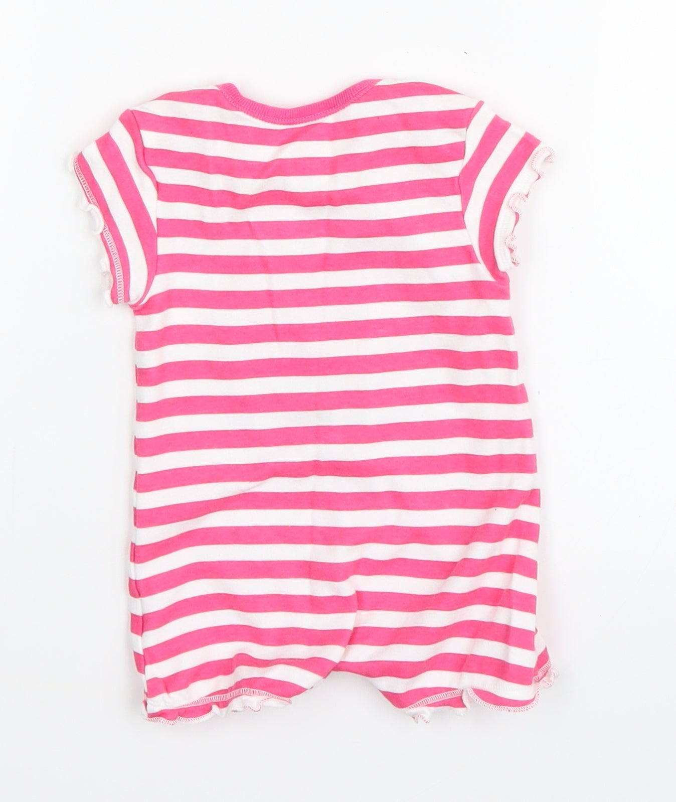 F&F Baby Pink Striped  Romper One-Piece Size 0-3 Months