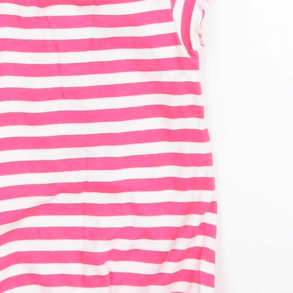 F&F Baby Pink Striped  Romper One-Piece Size 0-3 Months