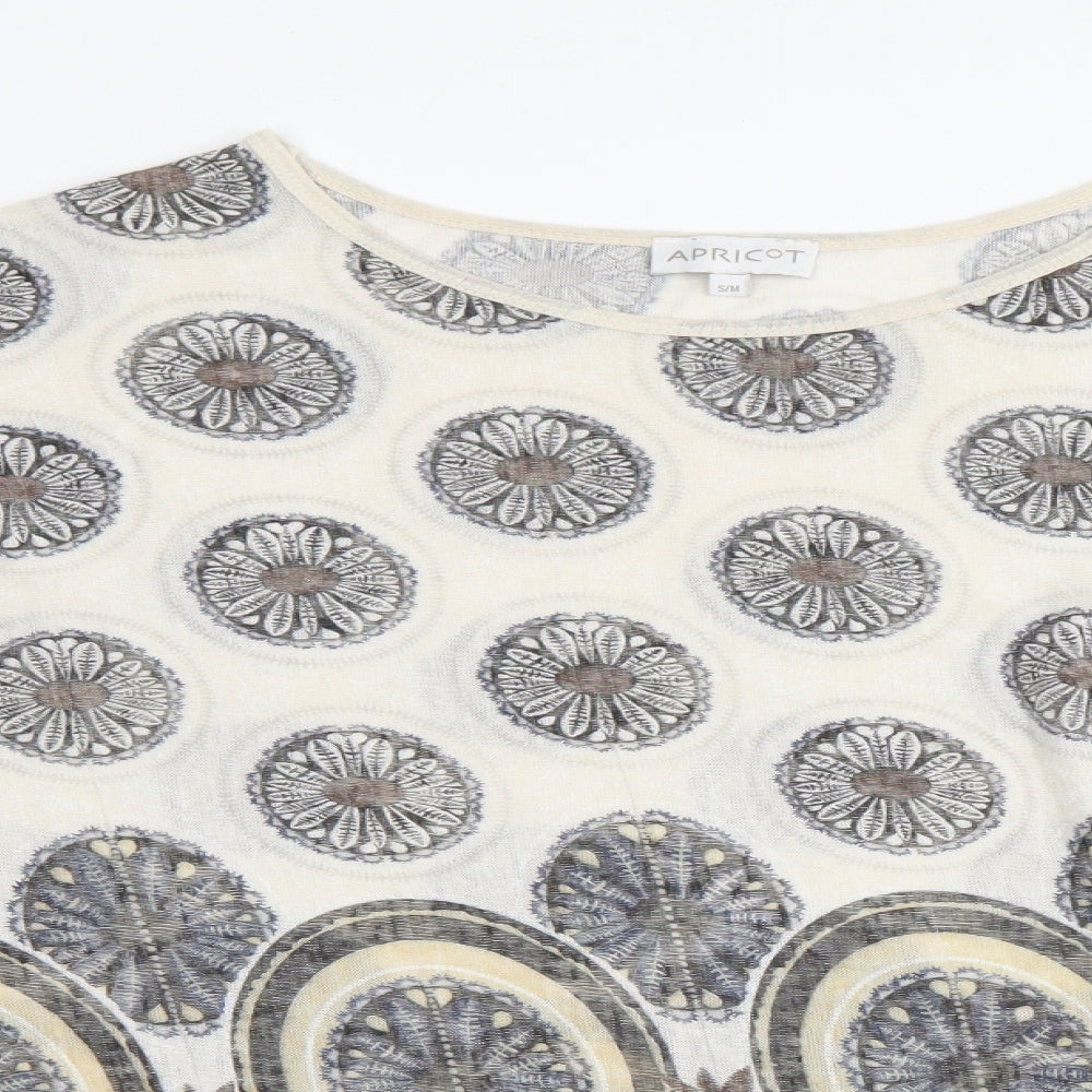 Apricot Womens Beige Floral  Basic Blouse Size M
