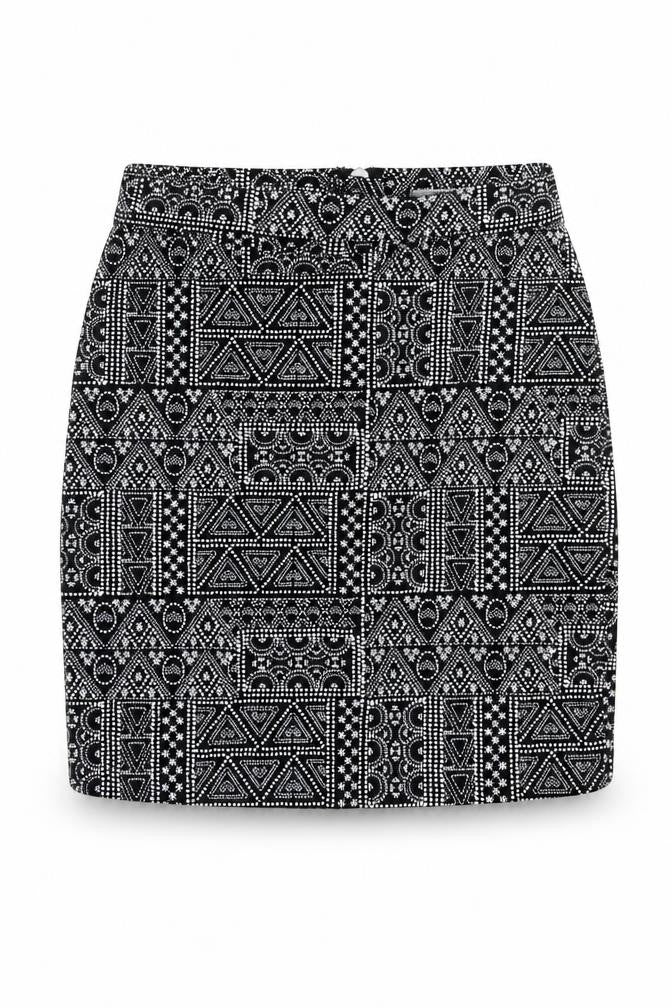 Newlook Girls Black Geometric  A-Line Skirt Size 13 Years