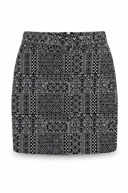New Look Girls Black Geometric  A-Line Skirt Size 13 Years