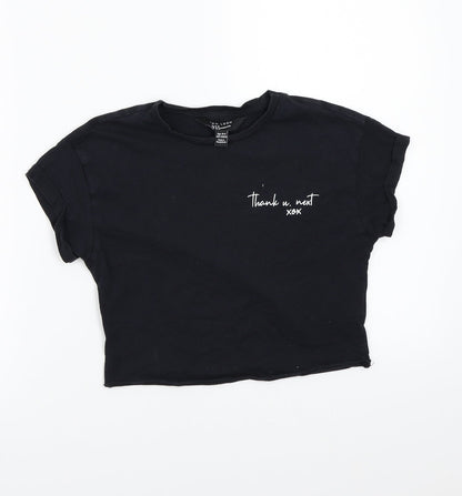 Additional front view of New Look girls’ black basic t-shirt, size 11, years