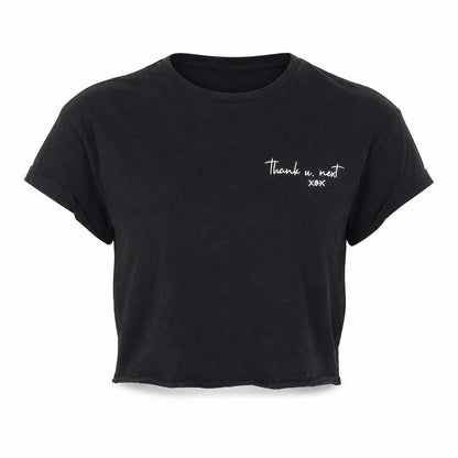 Front view of New Look girls’ black basic t-shirt, size 11, years