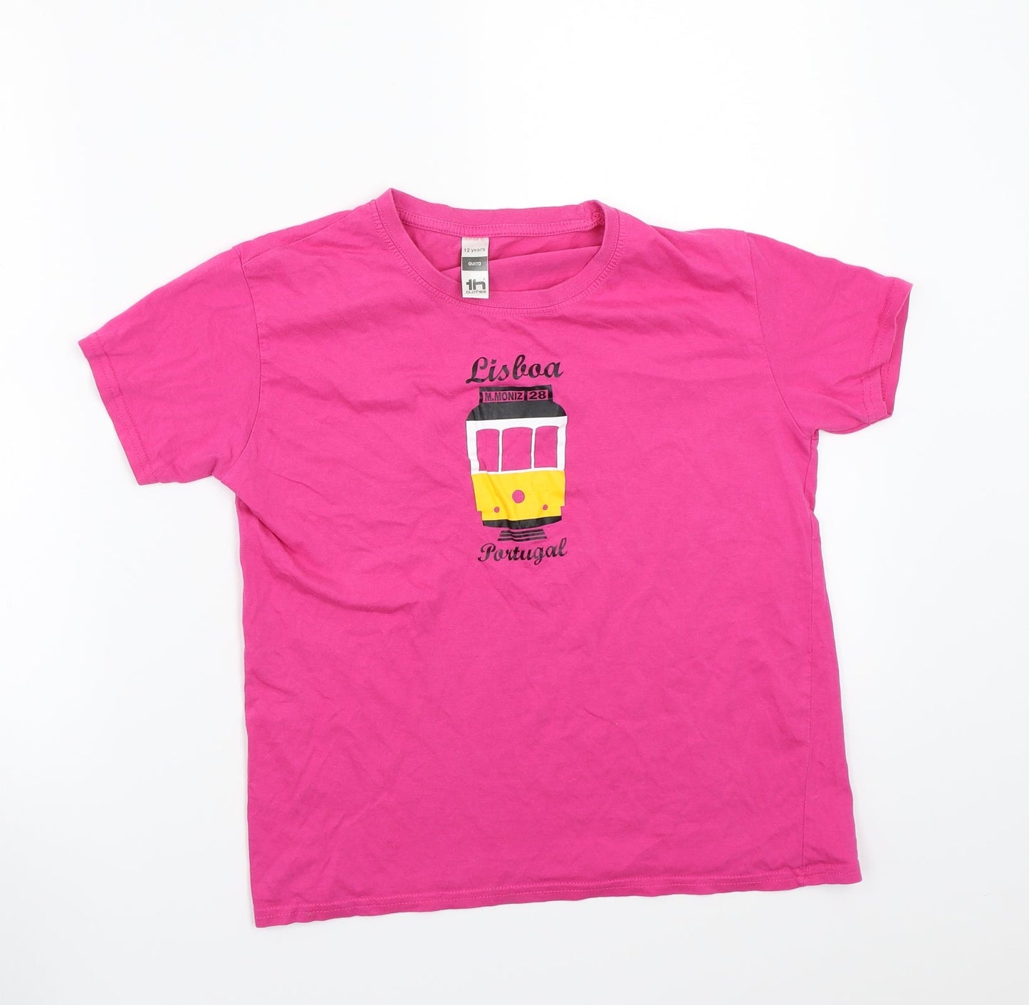 Th clothes Girls Pink  Rayon Basic T-Shirt Size 12 Years