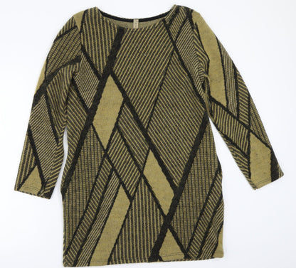 Womens Beige Geometric  A-Line  Size S
