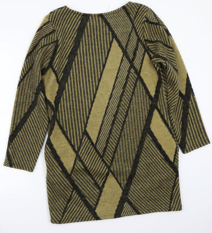 Womens Beige Geometric  A-Line  Size S