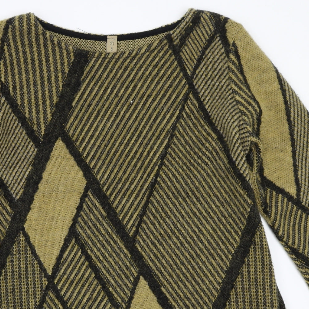 Preworn Womens Beige Geometric  A-Line  Size S