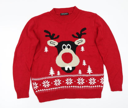 Preloved Select Womens Red   Pullover Jumper Size S  - christmas - Front