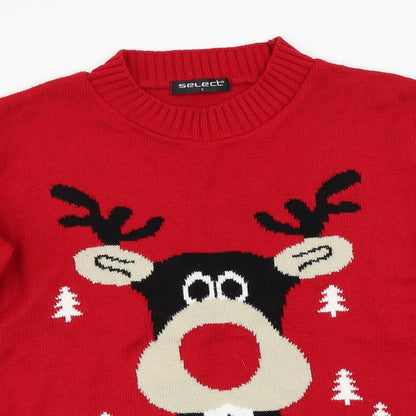 Preloved Select Womens Red   Pullover Jumper Size S  - christmas - Detail