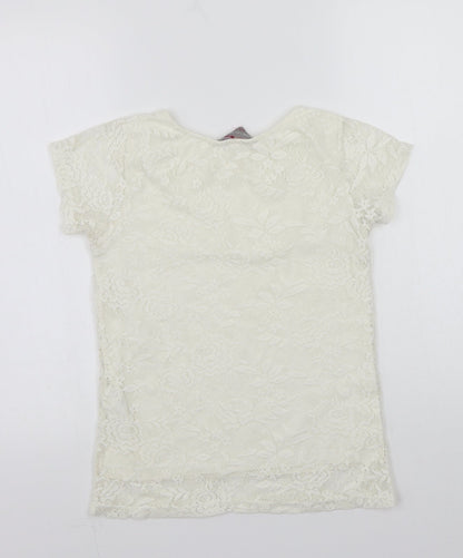 Preloved Dorothy Perkins Womens White   Basic T-Shirt Size 6 - Back