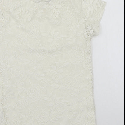 Preloved Dorothy Perkins Womens White   Basic T-Shirt Size 6 - Label