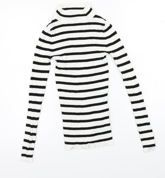 Atmosphere  Womens White Striped  Basic T-Shirt Size S
