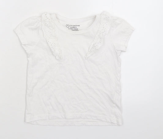 Primark Girls White   Basic T-Shirt Size 6-7 Years