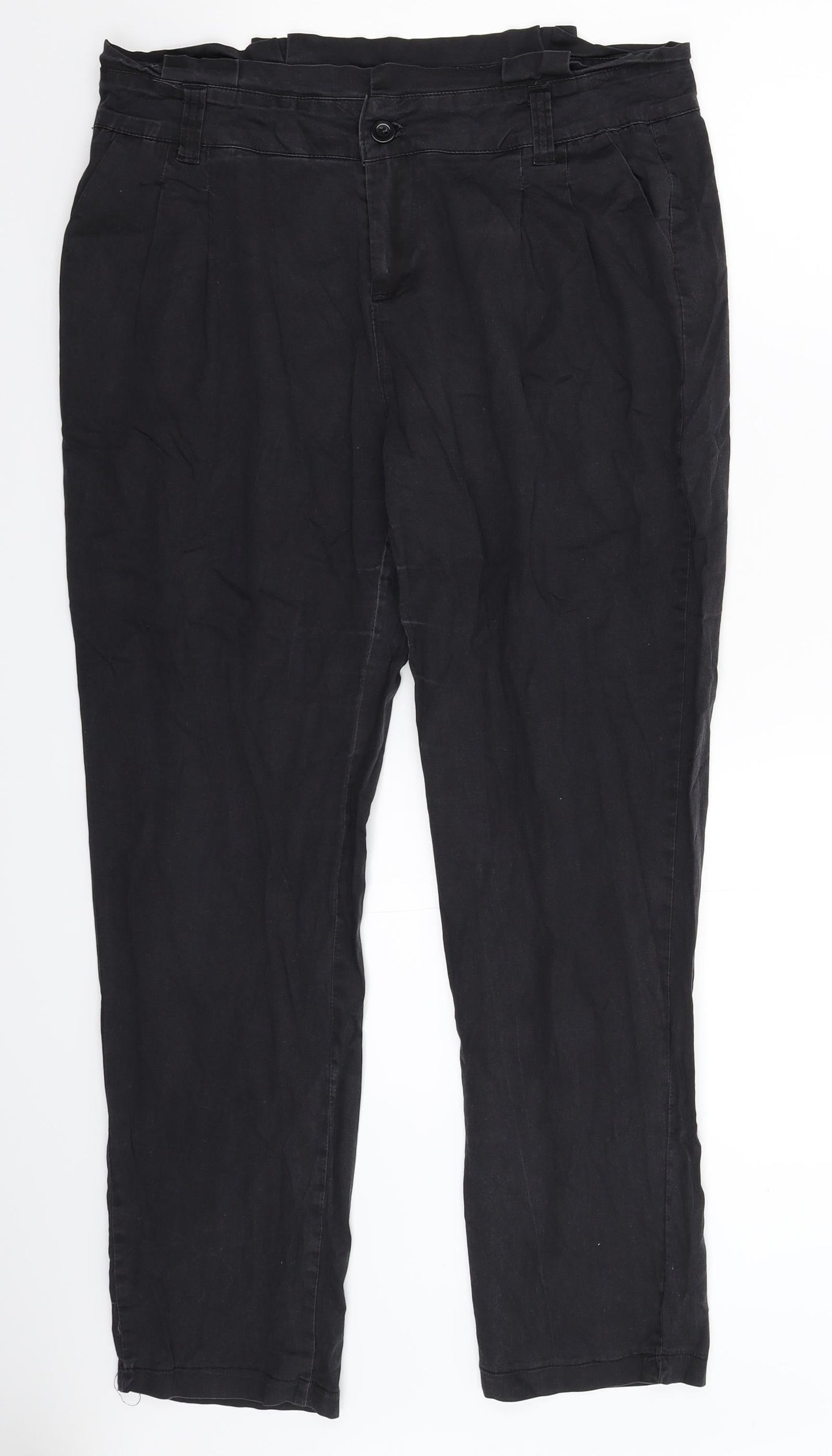 Internacionale Womens Black   Chino Trousers Size 14 L27 in