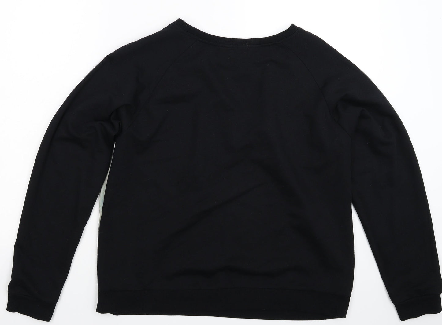 B You Womens Black Floral  Pullover Sweatshirt Size 14