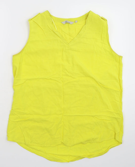Peacocks Womens Yellow   Basic Tank Size 14