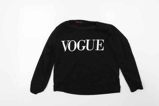 JS Fashion Womens Black   Pullover Sweatshirt Size M  - vogue