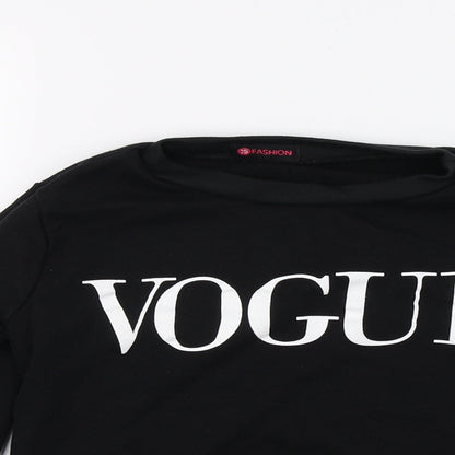 Preloved JS Fashion Womens Black   Pullover Sweatshirt Size M  - vogue - Detail