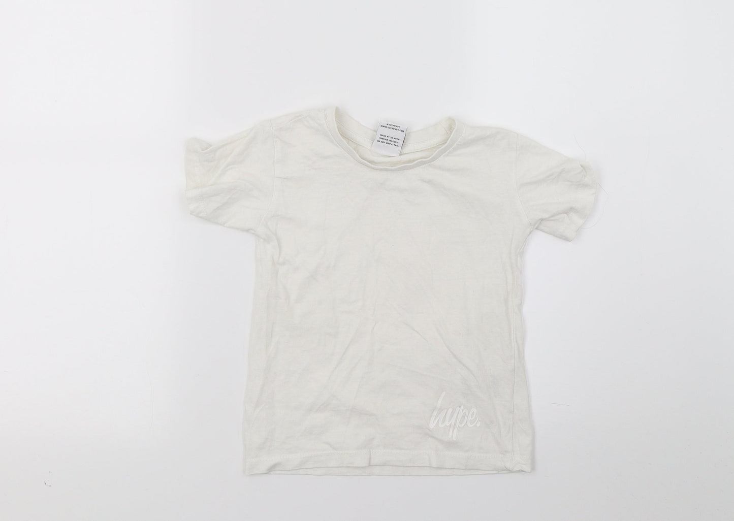 Hype Boys White   Basic T-Shirt Size 3-4 Years