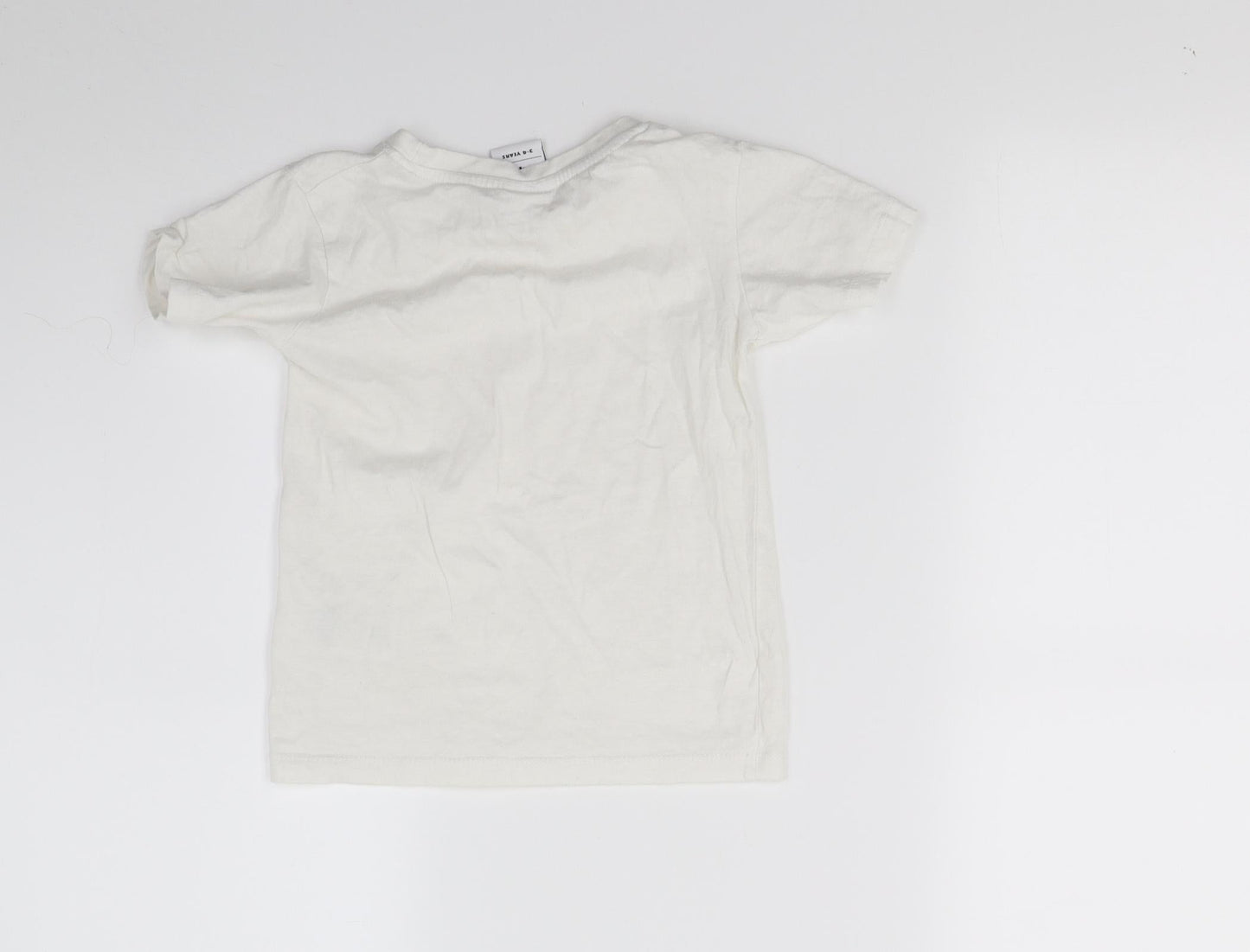 Hype Boys White   Basic T-Shirt Size 3-4 Years
