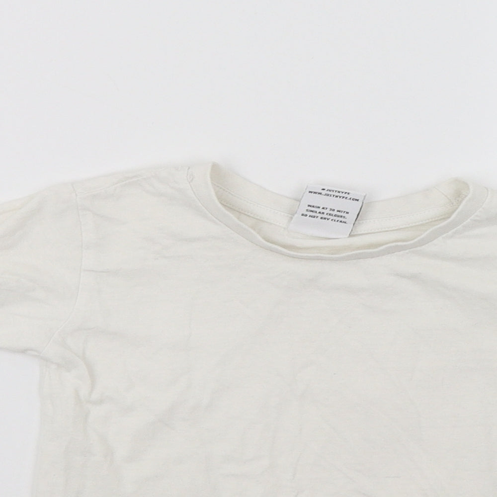 Hype Boys White   Basic T-Shirt Size 3-4 Years