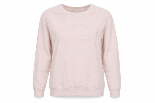 New Look Womens Pink   Pullover Sweatshirt Size 6  - On Sunday We Do nothing